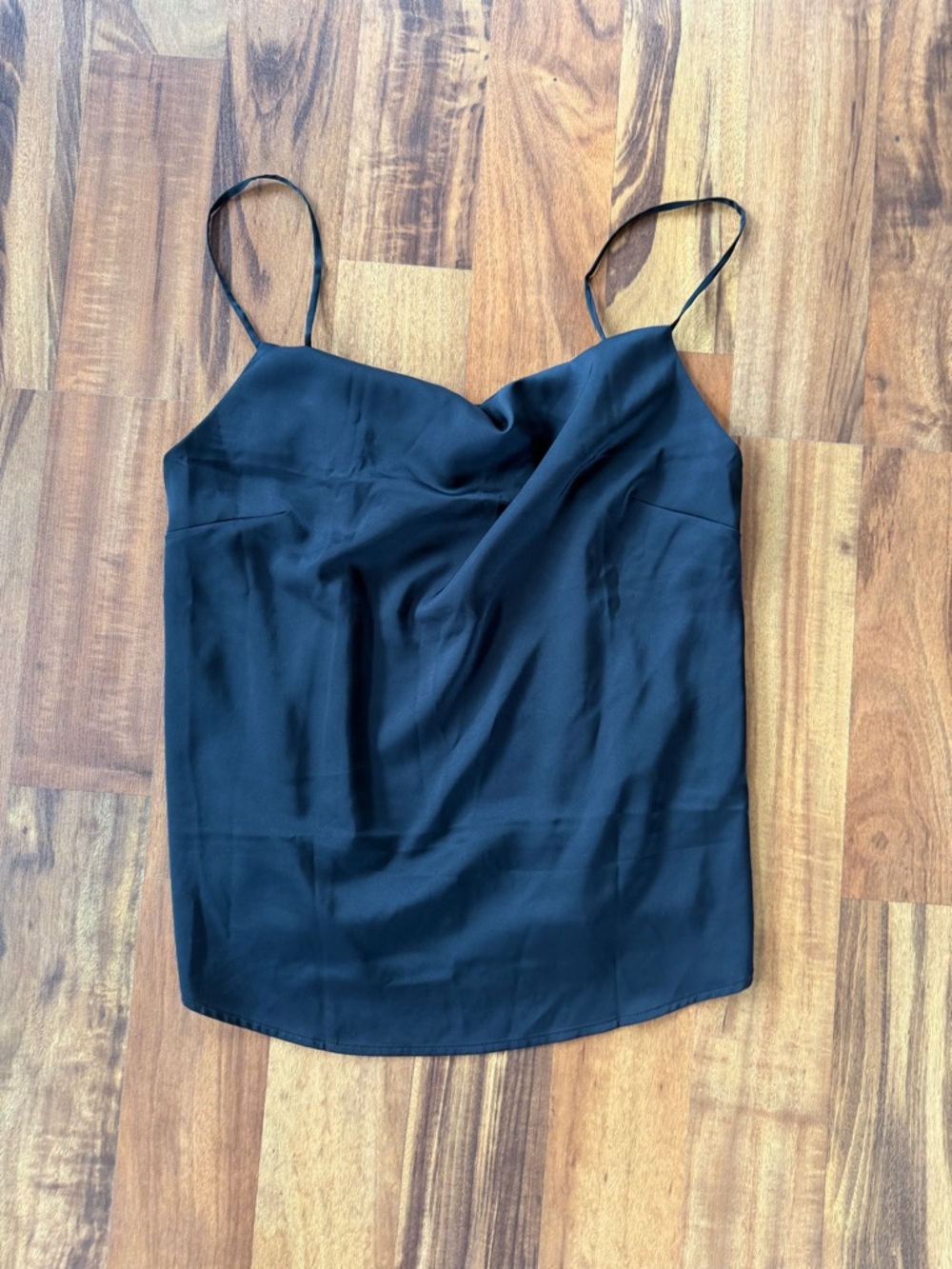 Express Black Satin Cowl Neck Tank Top NWOT